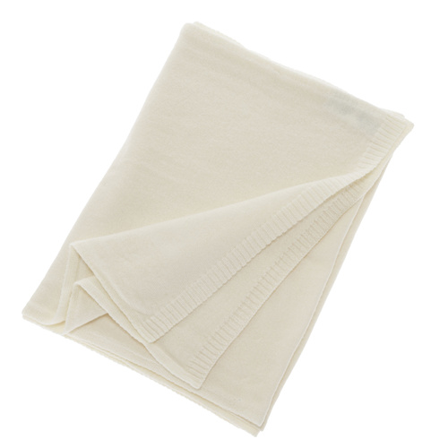 Sciarpa invernale donna, crema, lana merino con cashmere, Irenia