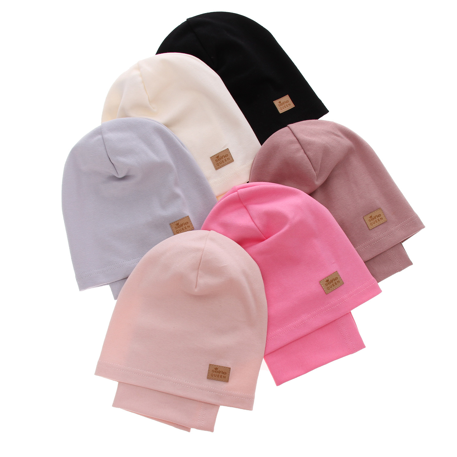 Set autunno/primavera bambina: berretto e scaldacollo, crema, cotone, Selfie