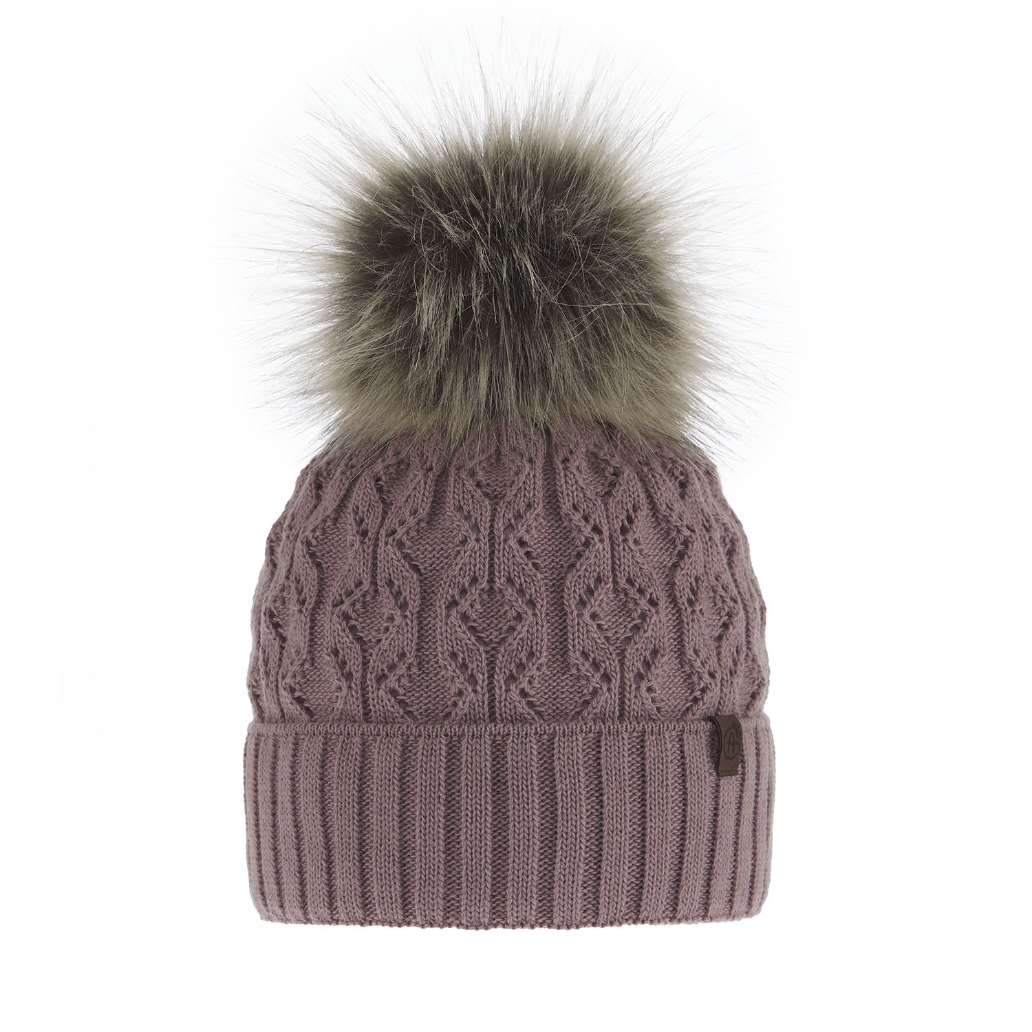 Berretto invernale donna, wrzosowa, con pompon, Katty