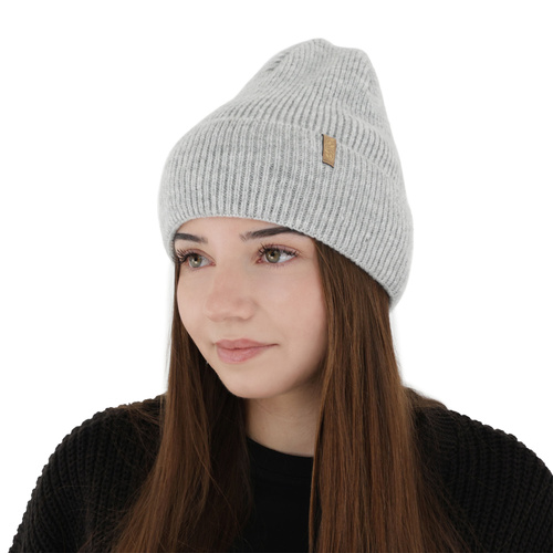 Berretto invernale donna, grigio, con lana merino, Tahoe