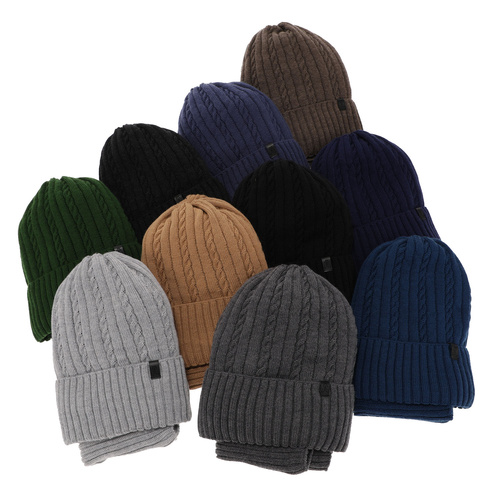 Set invernale bambino: berretto e scaldacollo, nero, 100% Lana Merino, Kairo