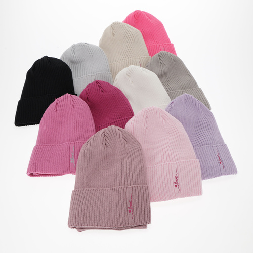 Set autunno/primavera bambina: berretto e scaldacollo, con cotone, nero, Elvara