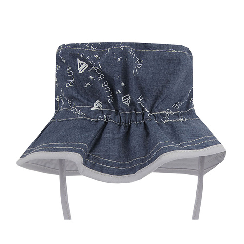 Cappello bambino, blu, foderato in cotone, Boat