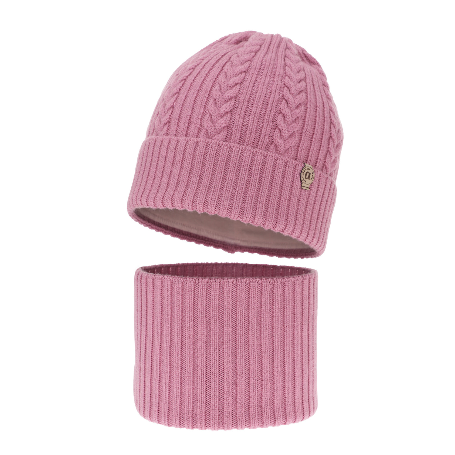 Set invernale bambina: berretto e scaldacollo, viola, 100% Lana Merino, Jenny