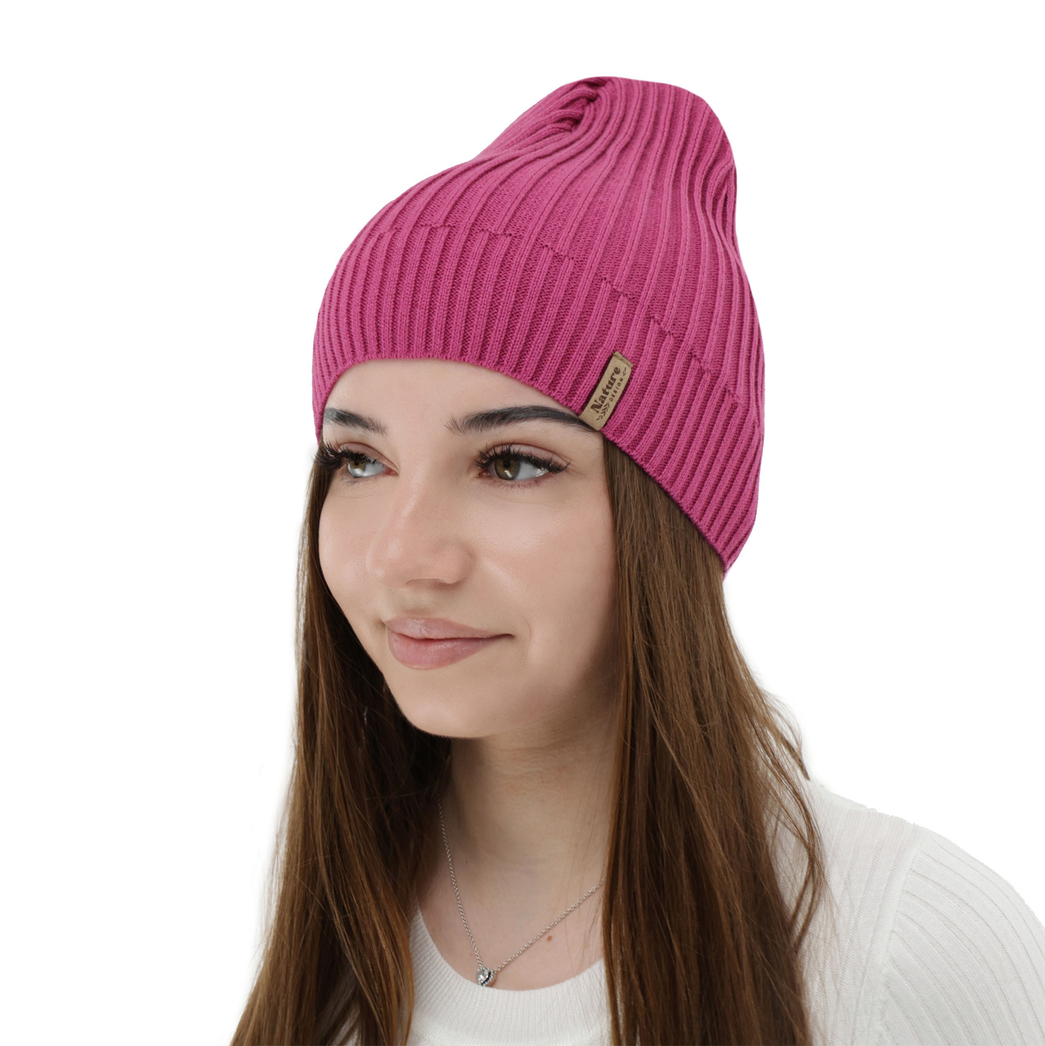 Berretto primaverile e autunnale da donna, con cotone, bianco, Mirona