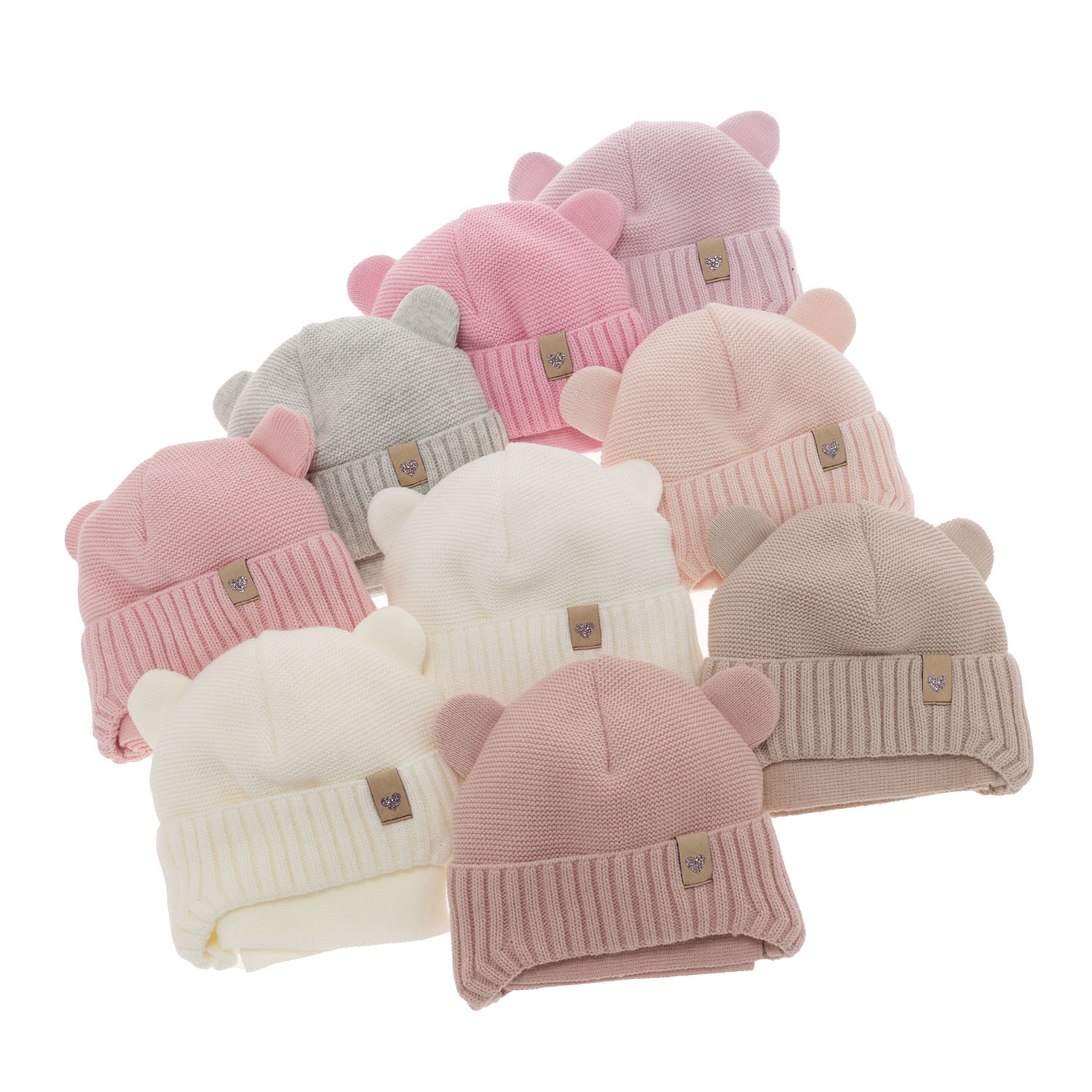 Set invernale bambina: berretto e sciarpa, bianco, con lacci, Alice