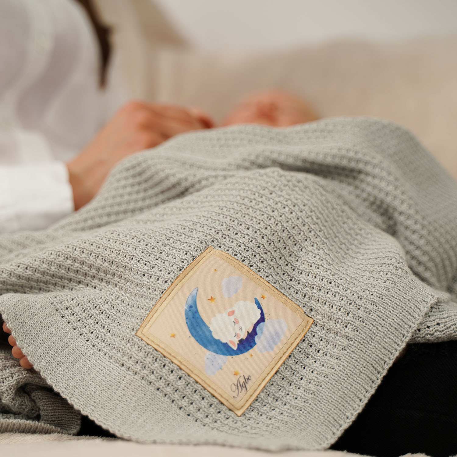 Coperta bambù-cotone per neonato, grigia, delicata, Bambini