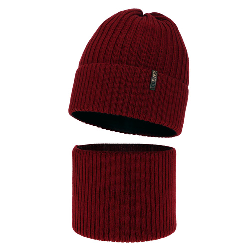 Set invernale bambino: berretto e scaldacollo, bordato, 100% Lana Merino, Gizmo