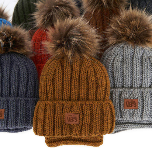 Set invernale bambino: berretto e scaldacollo, arancione, con pompon, Remes