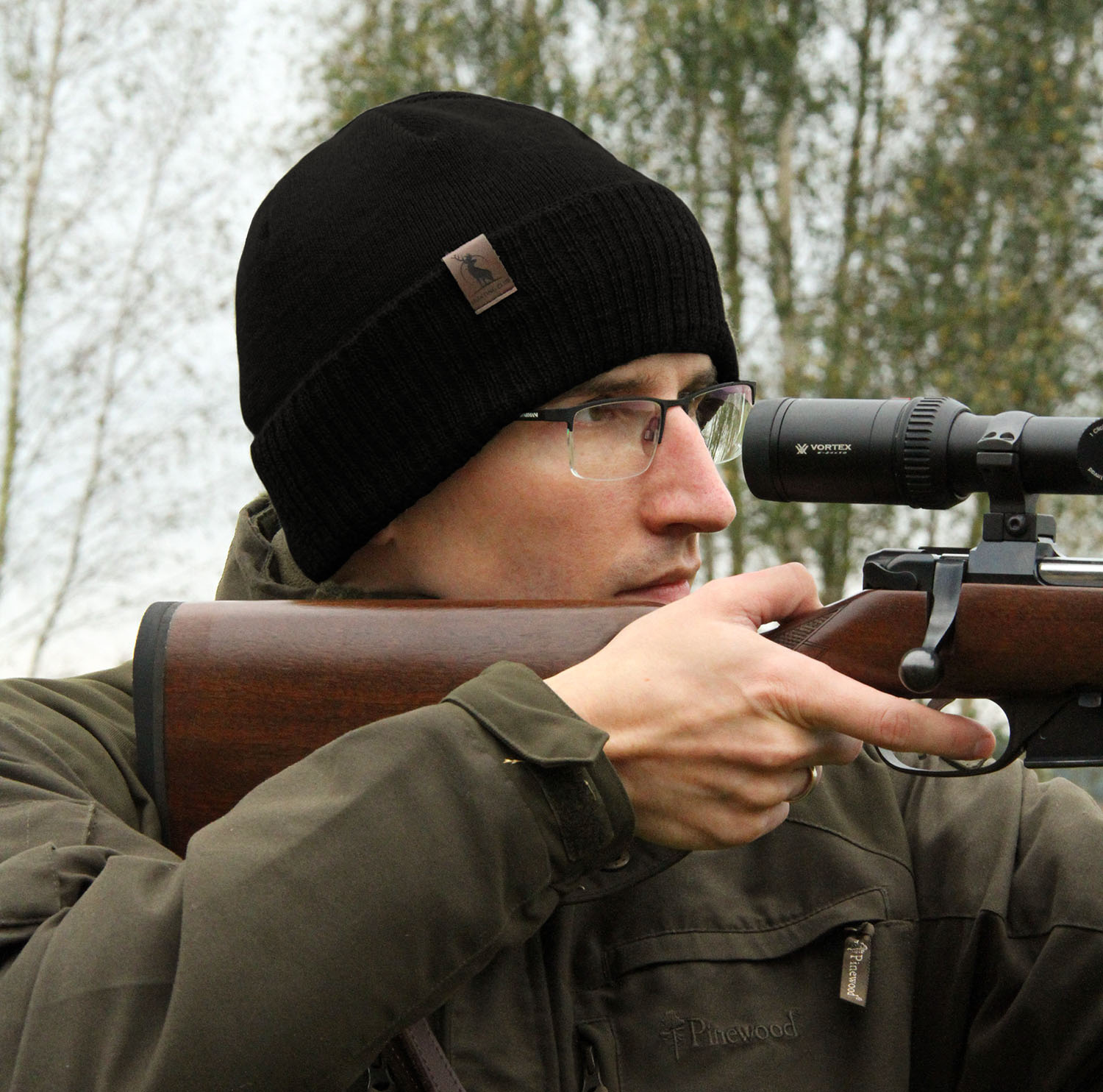 Berretto invernale uomo, beige, con lana merino, Hogan