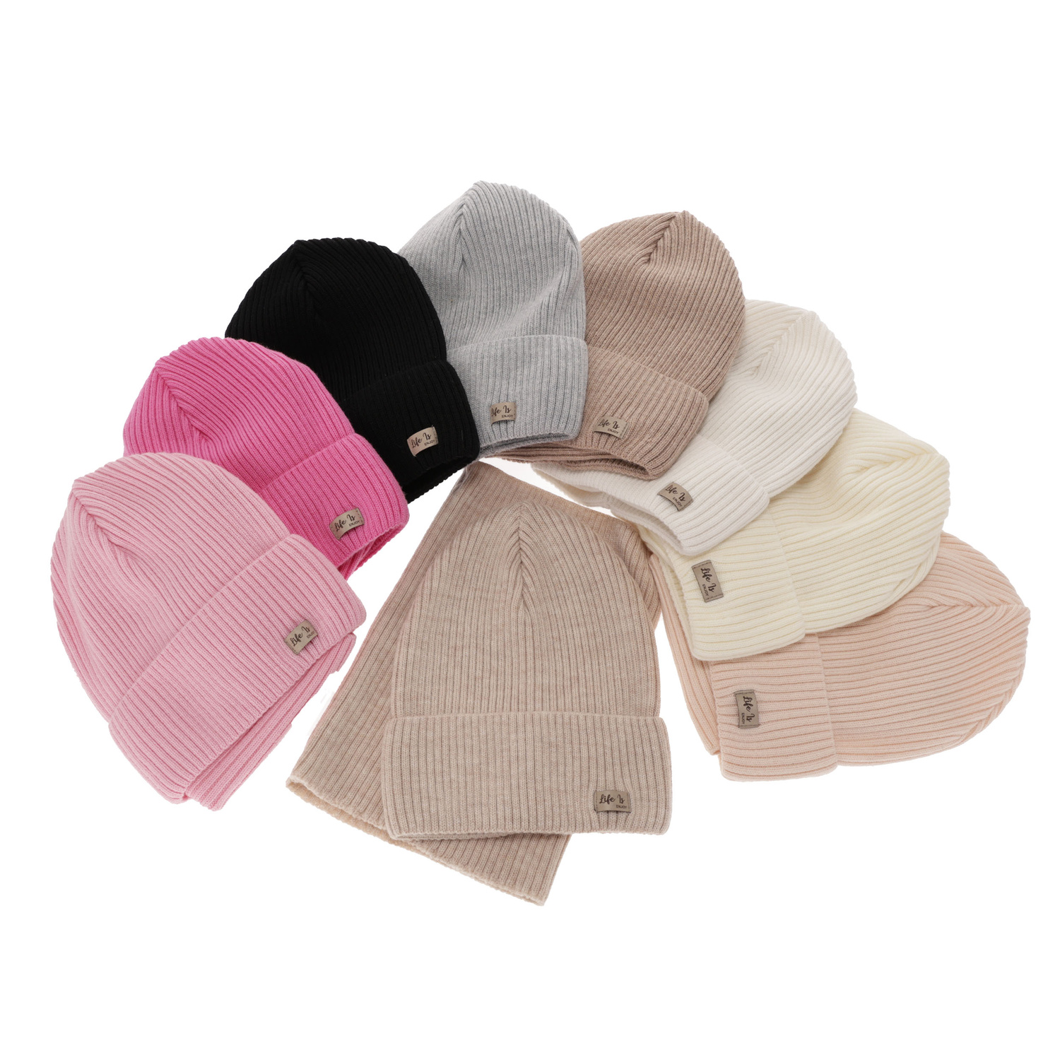 Set autunno/primavera bambina: berretto e scaldacollo, beige scuro, 100% Lana Merino, Itra