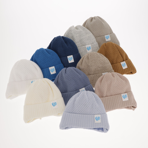 Berretto autunno/primavera bambino, crema, con lacci, Galvani