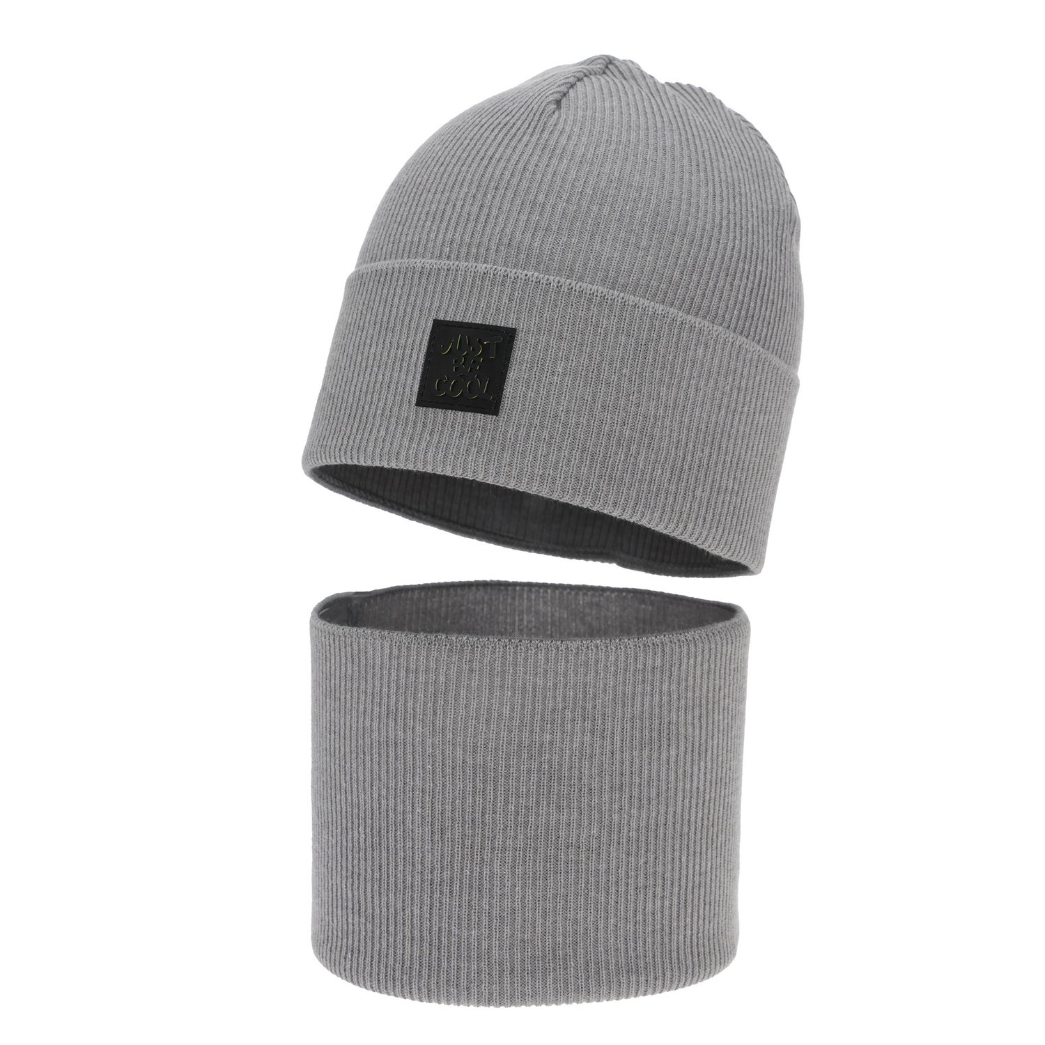 Set autunno/primavera bambino: berretto e scaldacollo, con cotone, grigio chiaro, Jonas