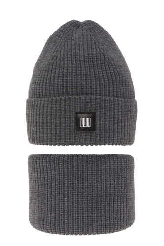 Set invernale bambino: berretto e scaldacollo, grigio, Amadeo