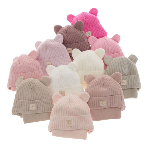 Set invernale bambina: berretto e sciarpa, liliowy, con lacci, Antola