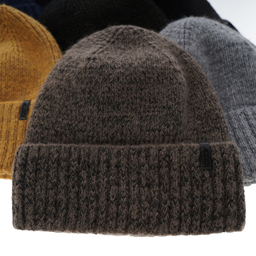 Berretto invernale uomo, verde, 100% Lana Merino, Nori