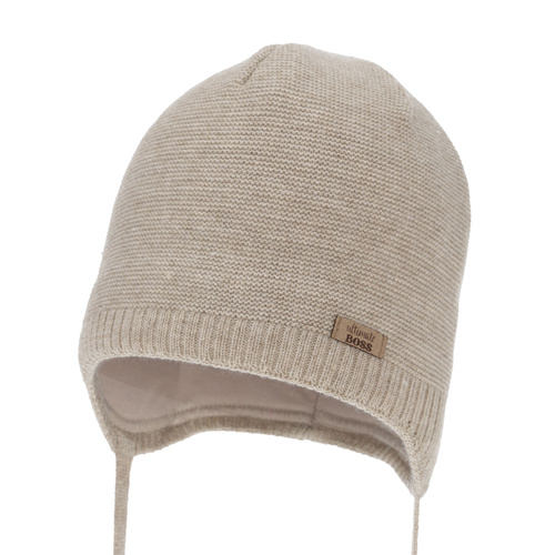 Berretto autunno/primavera bambino, beige, con lacci, Valdis