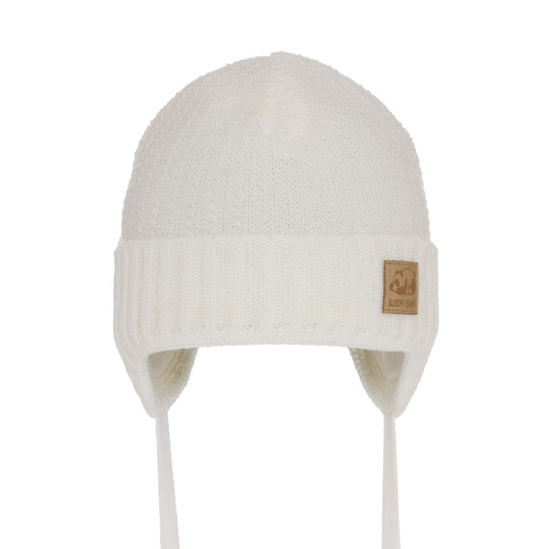 Berretto autunno/primavera bambino, crema, con lacci, Todi