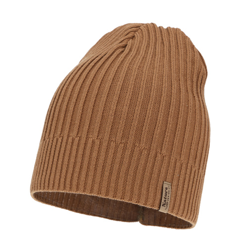 Berretto primaverile e autunnale da donna, con cotone, color cammello, Mirona