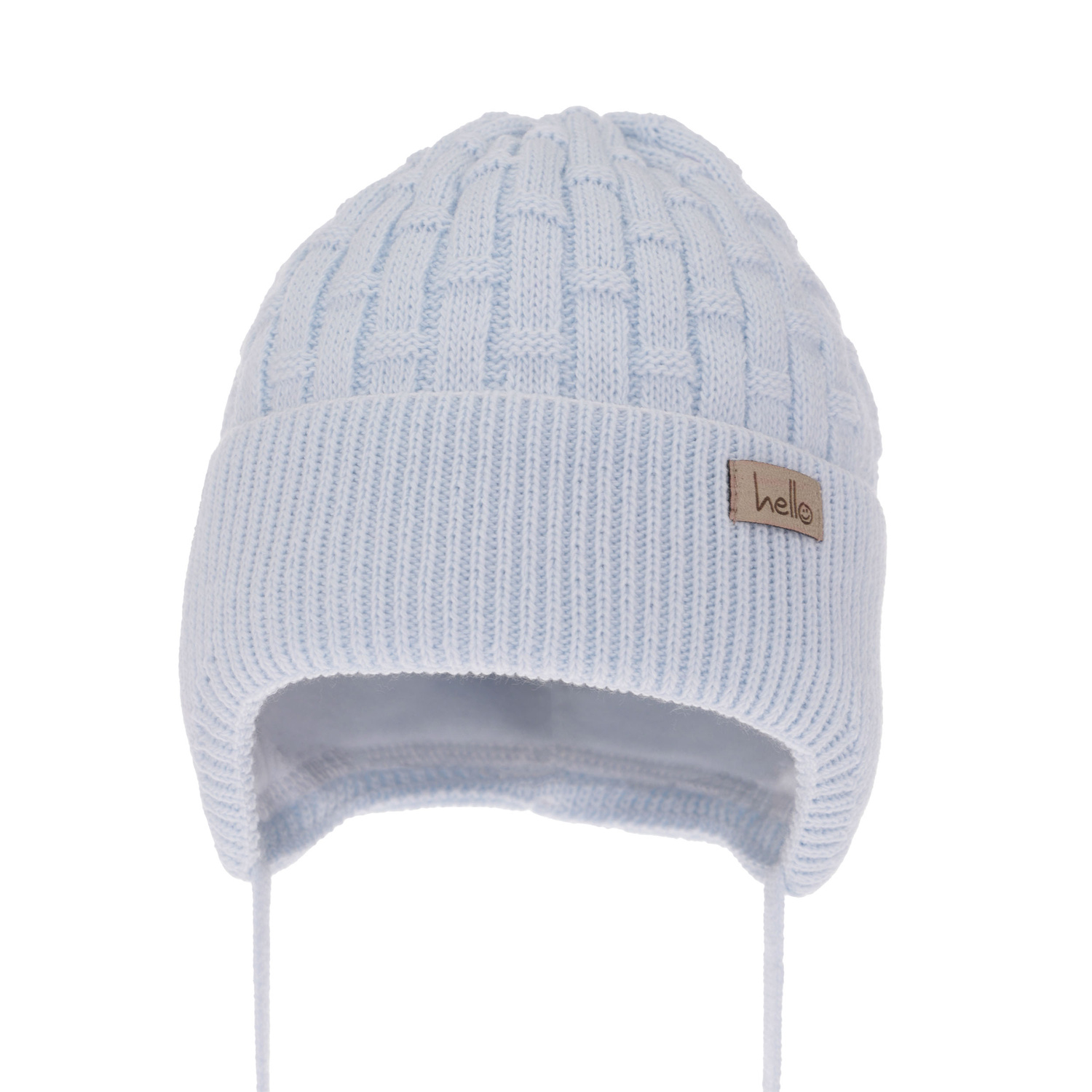 Berretto autunno/primavera bambino, azzurro, con lacci, Farad