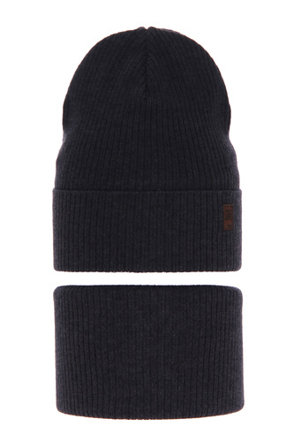 Set autunno/primavera bambino: berretto e scaldacollo, con cotone, blu scuro, Dragon