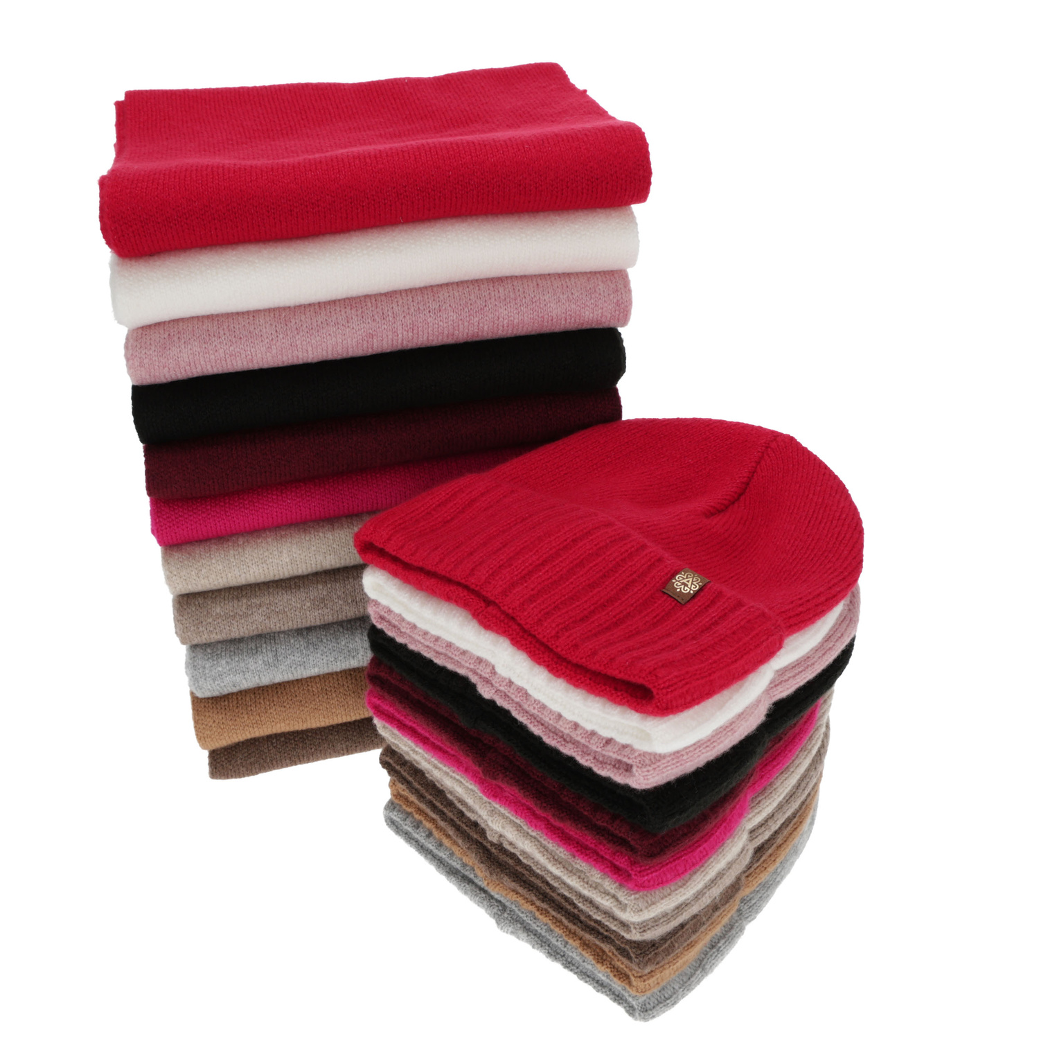 Set invernale donna: berretto e sciarpa, rosso, Shasta