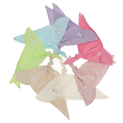 Foulard con visiera in cotone bambina, limone, Irene