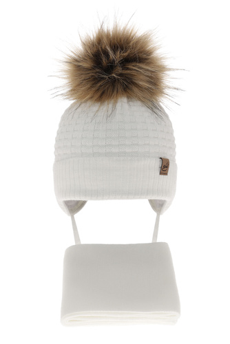 Set invernale bambino: berretto e sciarpa, crema, Salem