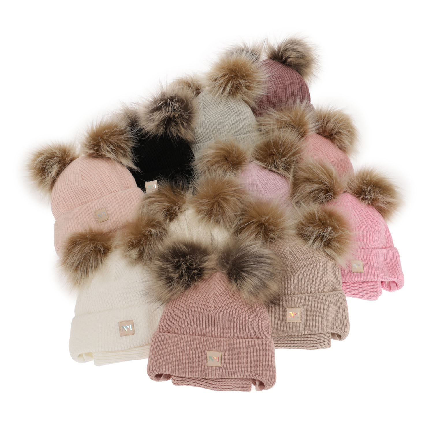 Set invernale bambina: berretto e scaldacollo, lilla, con due pon pon, con lacci, Kiara