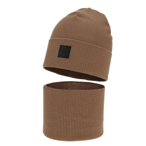 Set autunno/primavera bambino: berretto e scaldacollo, con cotone, cammello, Jonas