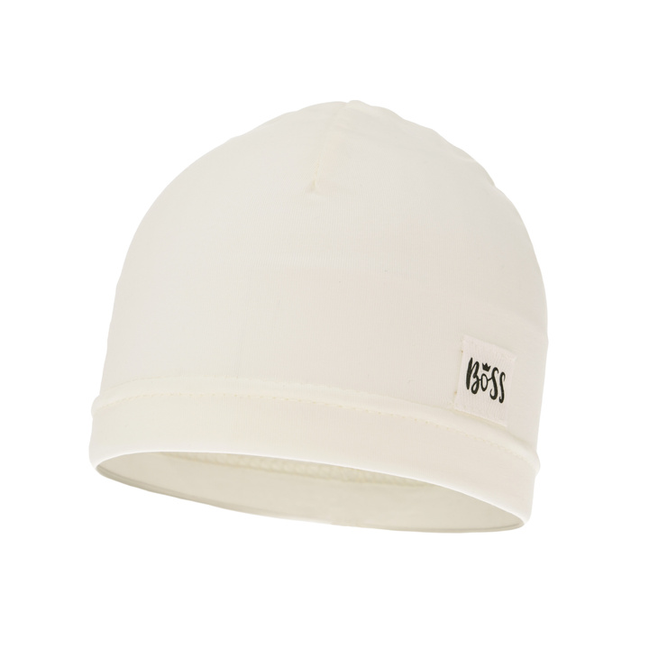 Berretto autunno/primavera bambino, crema, con patch, Niki