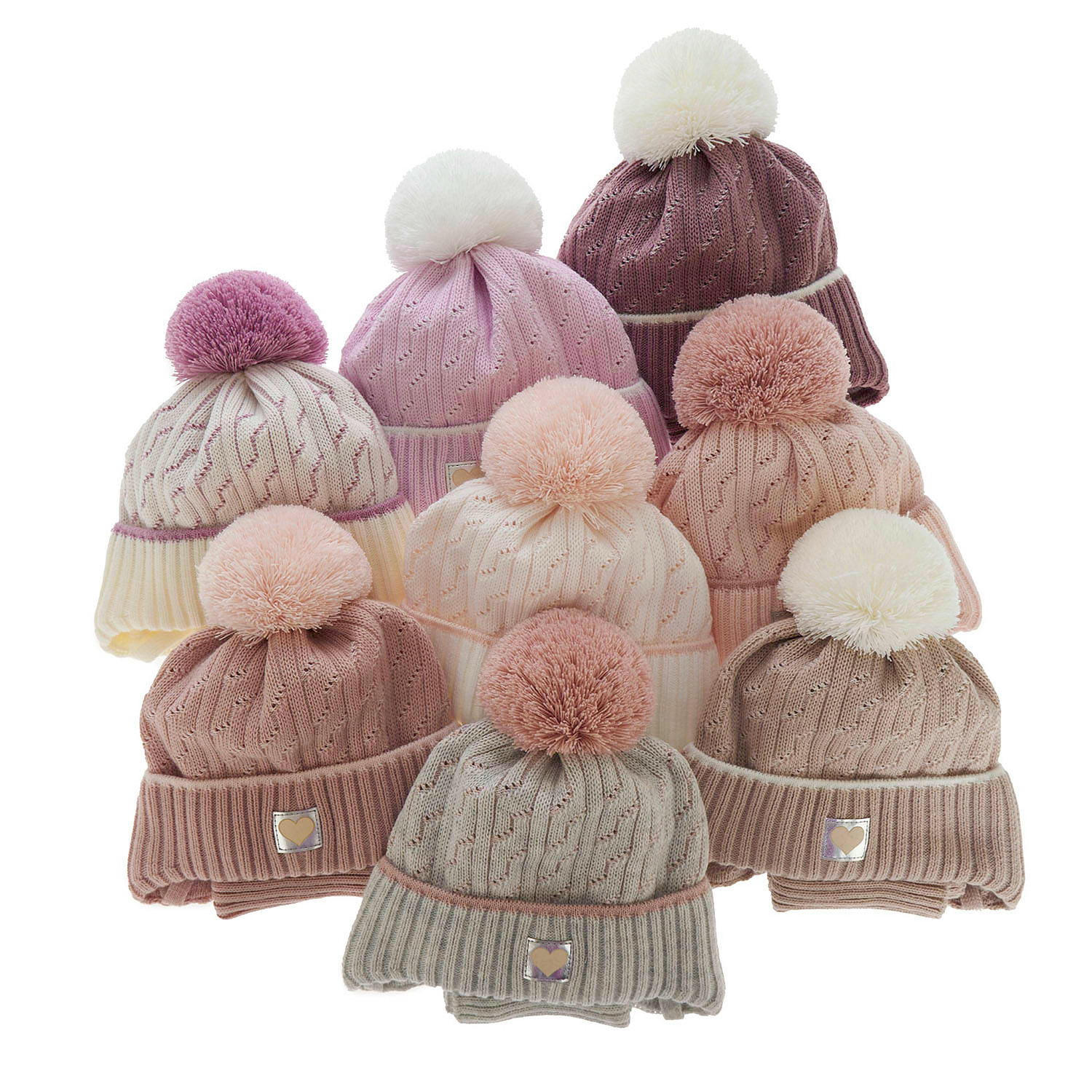 Set invernale bambina: berretto e scaldacollo, viola, con pompon, Natka