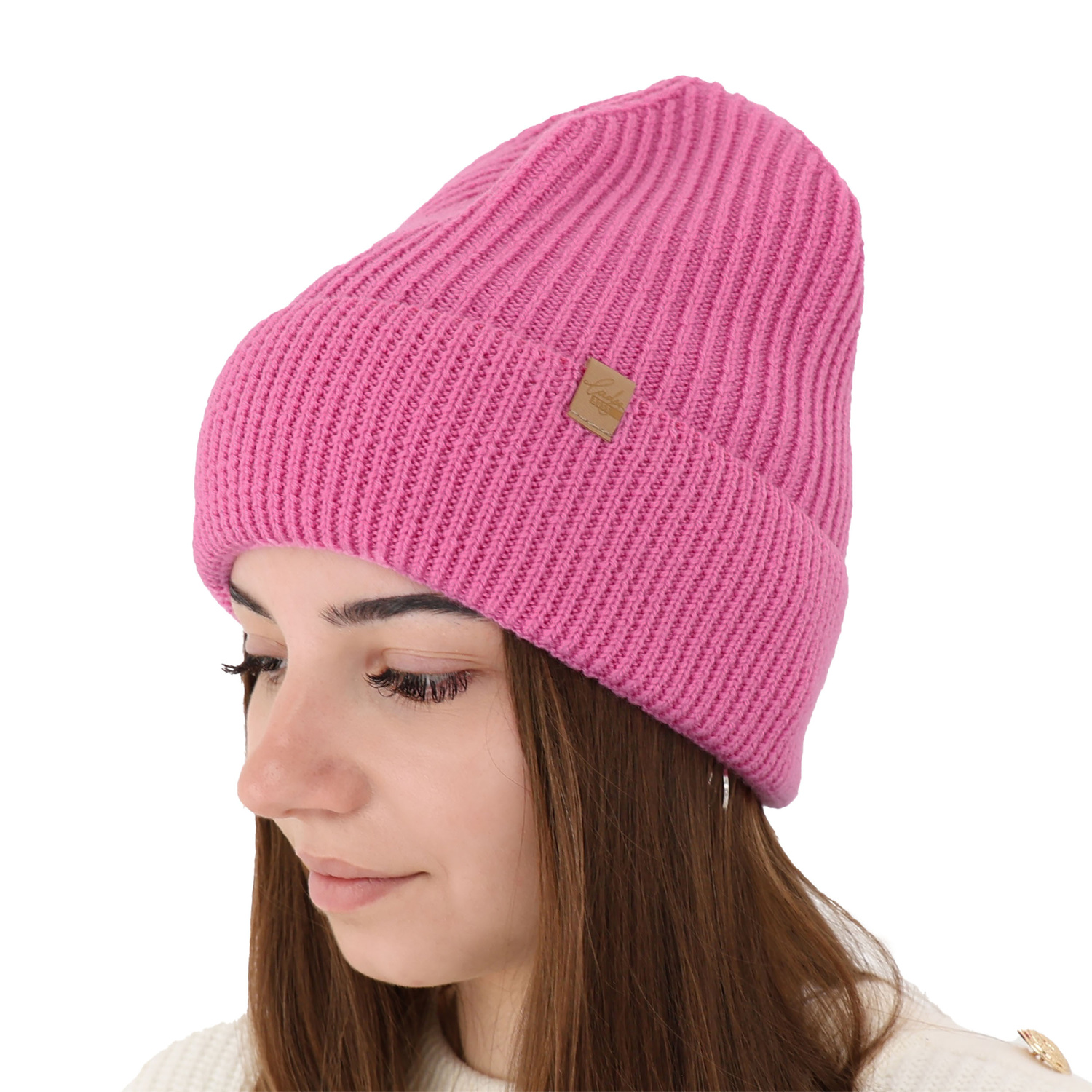 Berretto invernale donna, rosa, 100% Lana Merino, Isla