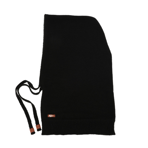 Passamontagna invernale donna, nero, con lana merino, Elizabeth