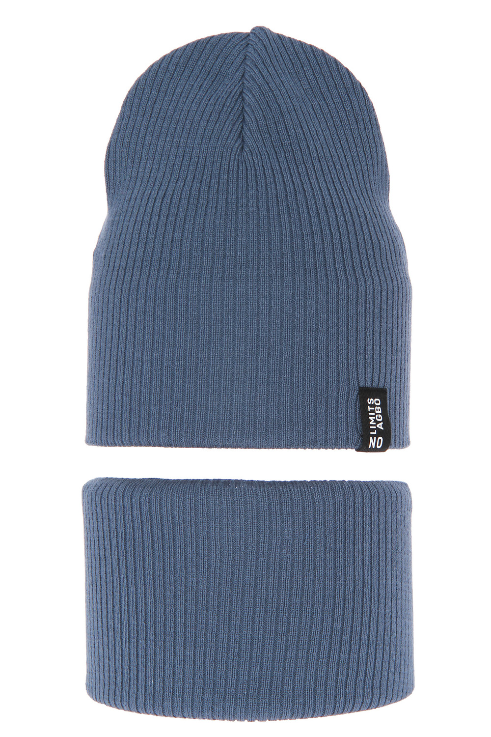 Set autunno/primavera bambino: berretto e scaldacollo, con cotone, blu, Tunis