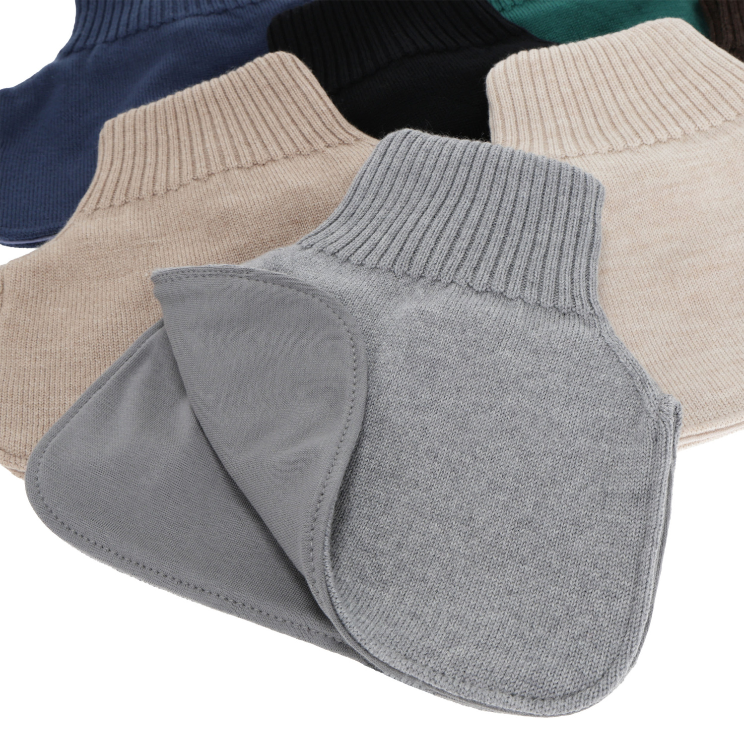 Scaldacollo con coprispalle invernale bambino, nero, 100% Lana Merino, foderato in cotone, Tiket