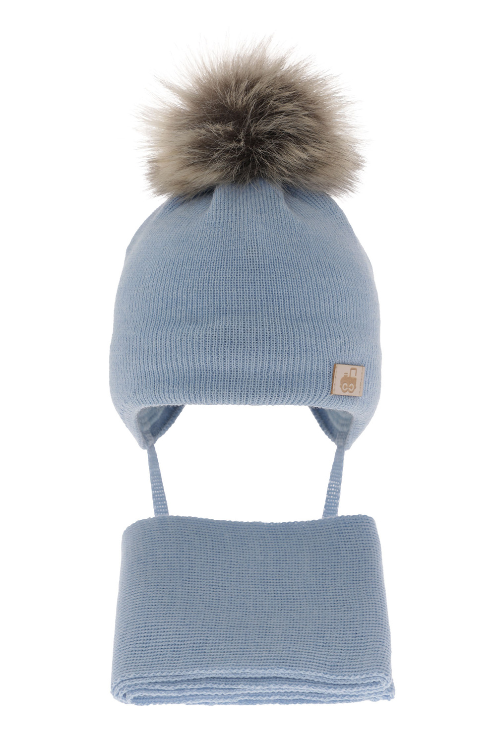 Set invernale bambino: berretto e sciarpa, blu, 100% Lana Merino, Anastazy