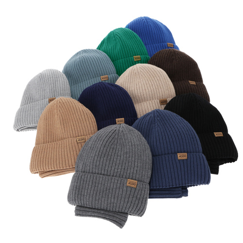 Set invernale bambino (berretto e scaldacollo), per inverno, 100% Lana Merino, foderato in lana merino, verde smeraldo, Domin