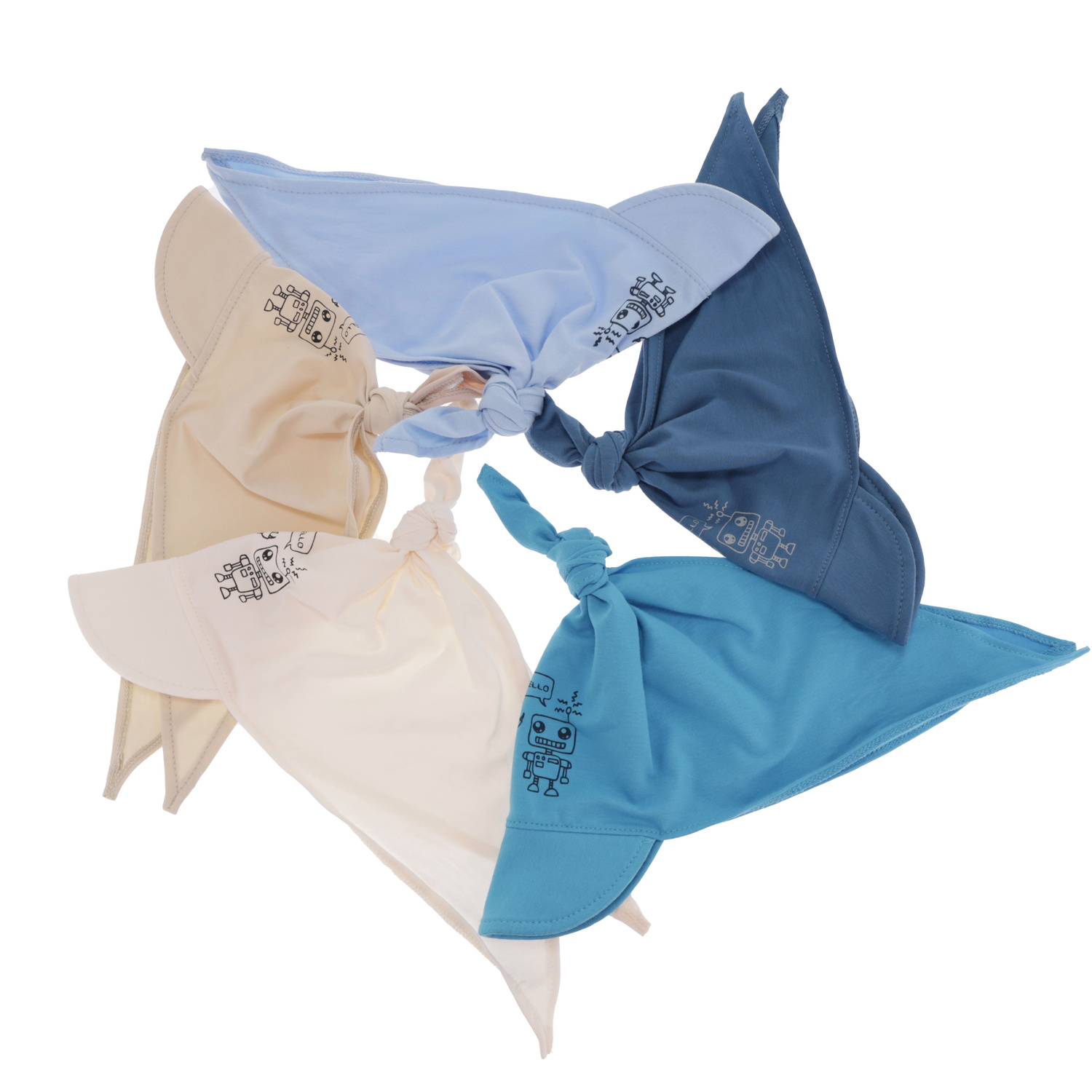 Foulard con visiera in cotone bambino, azzurro, Robik