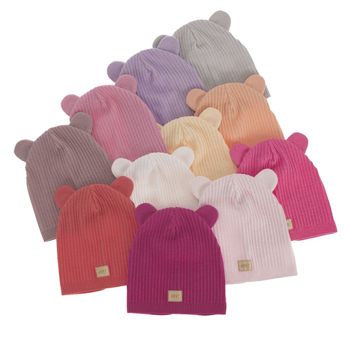 Berretto autunno/primavera bambina, con cotone, viola, Clarisa