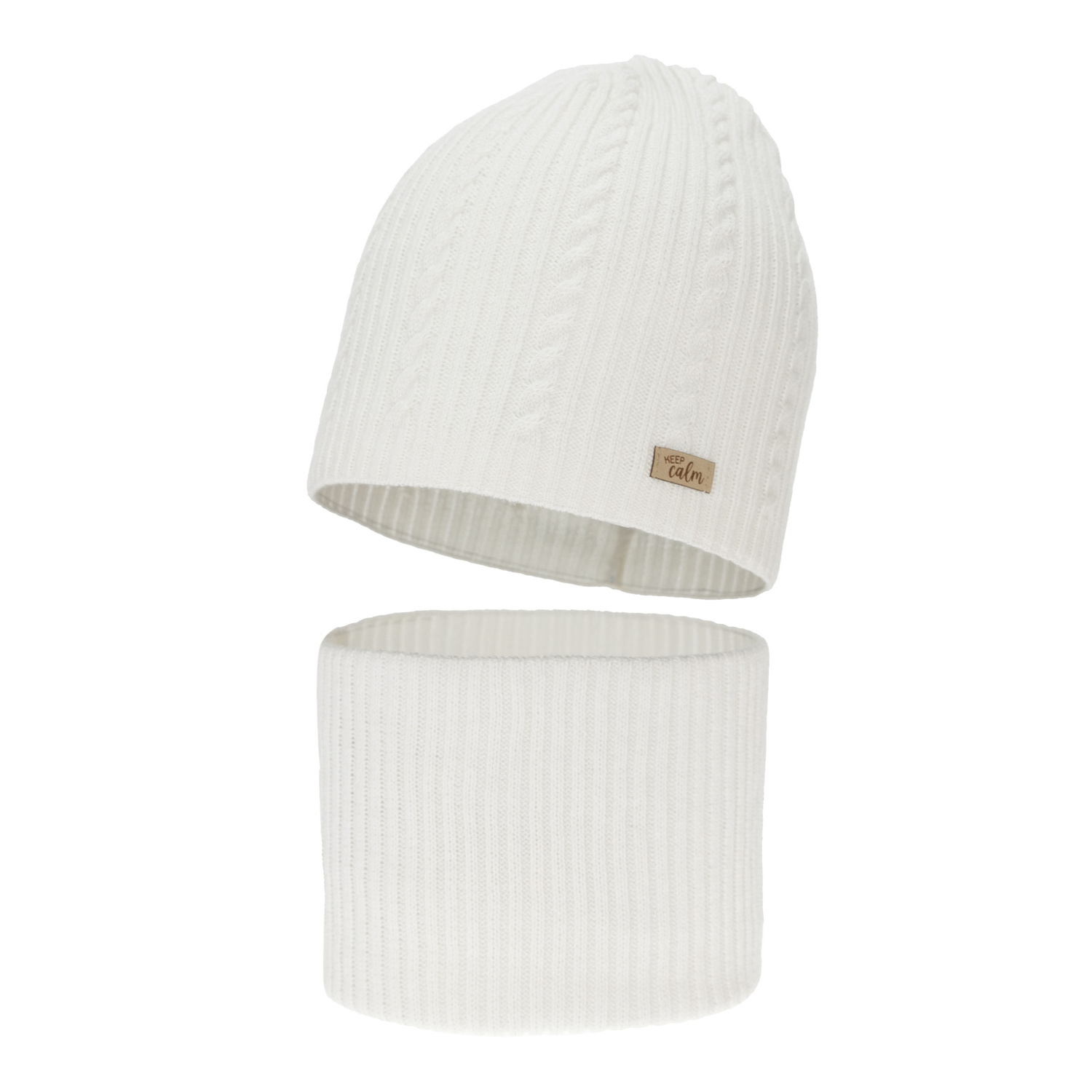 Set autunno/primavera bambina: berretto e scaldacollo, con cotone, crema, Ordesa