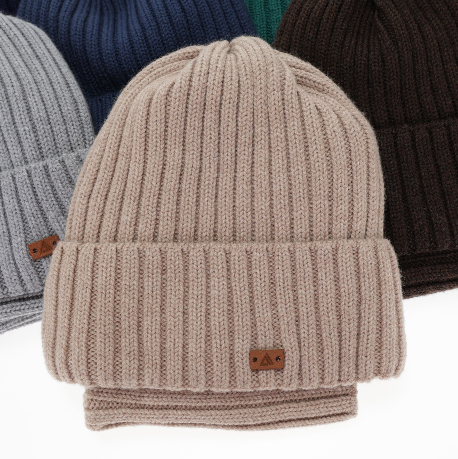 Set invernale bambino (berretto e scaldacollo), grigio chiaro, 100% Lana Merino, Umberto