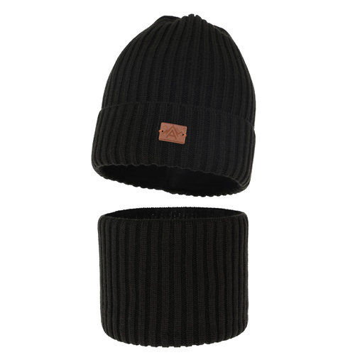 Set invernale bambino: berretto e scaldacollo, nero, Fargo