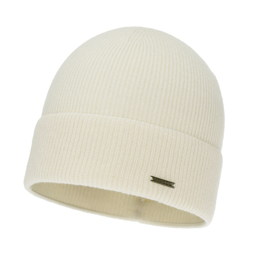 Berretto autunno/inverno donna, crema, con lana merino e cashmere, Sindra