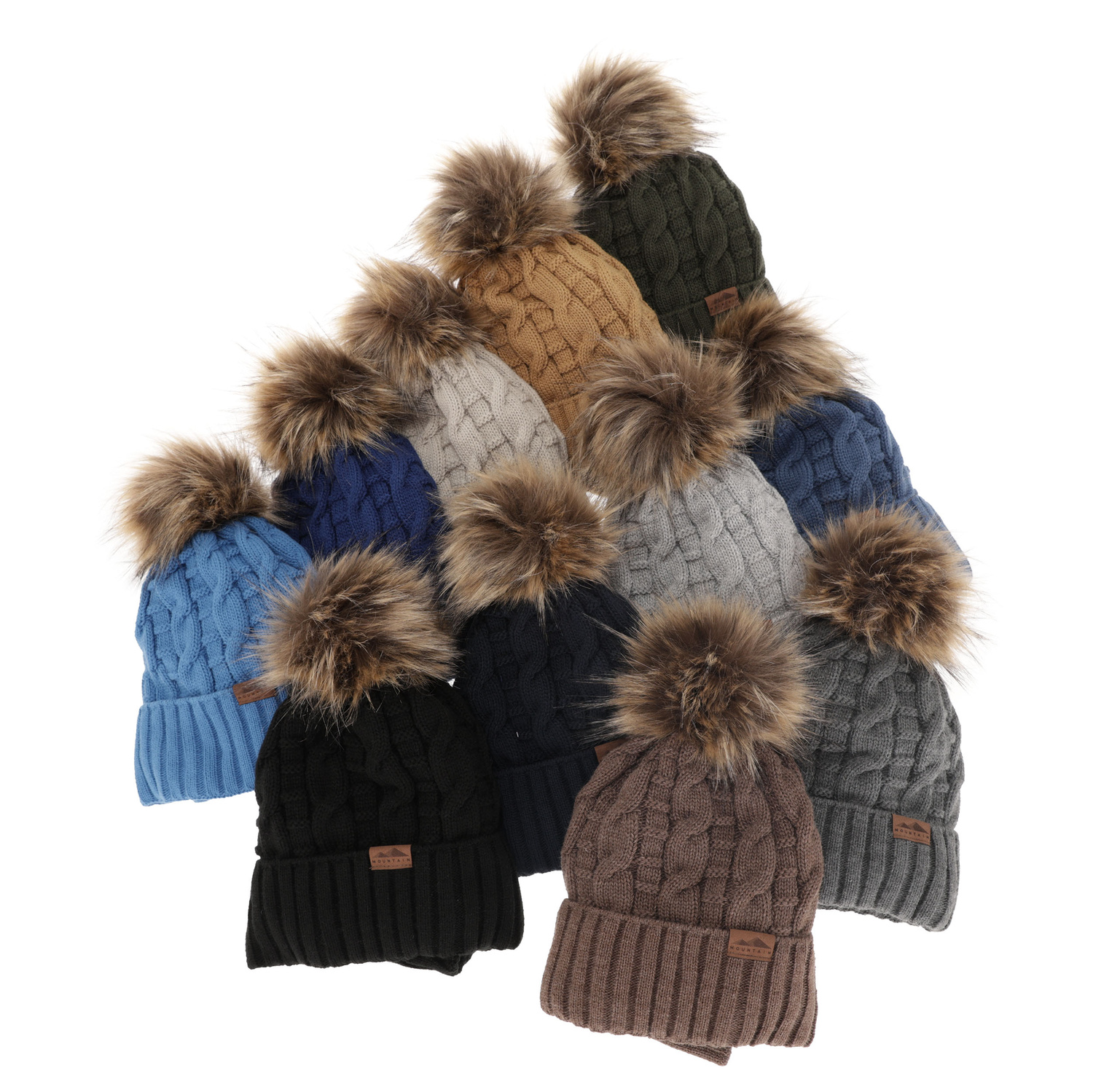 Set invernale bambino: berretto e scaldacollo, blu scuro, con pompon, Cent