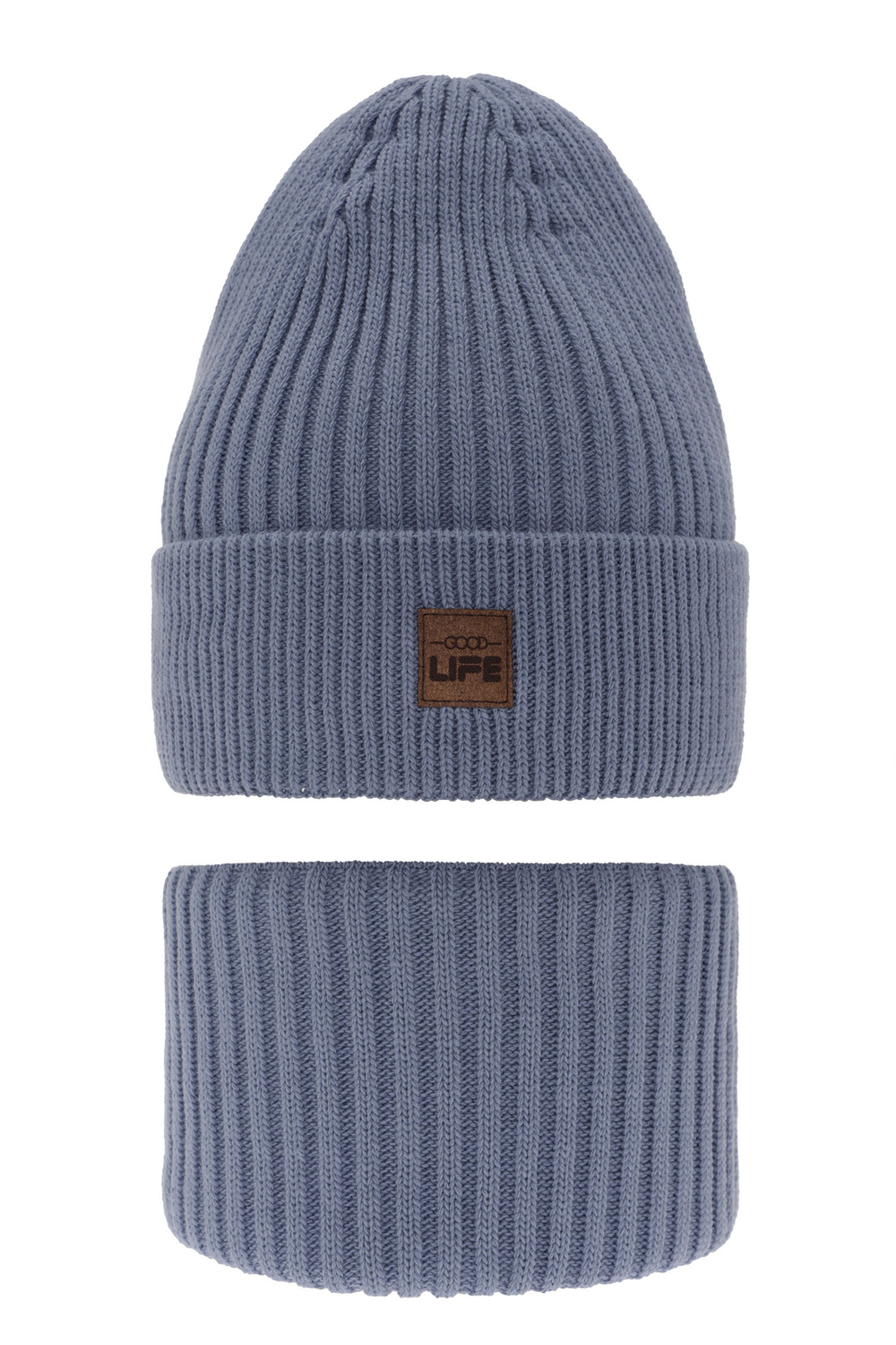 Set invernale bambino: berretto e scaldacollo, azzurro, Basilio