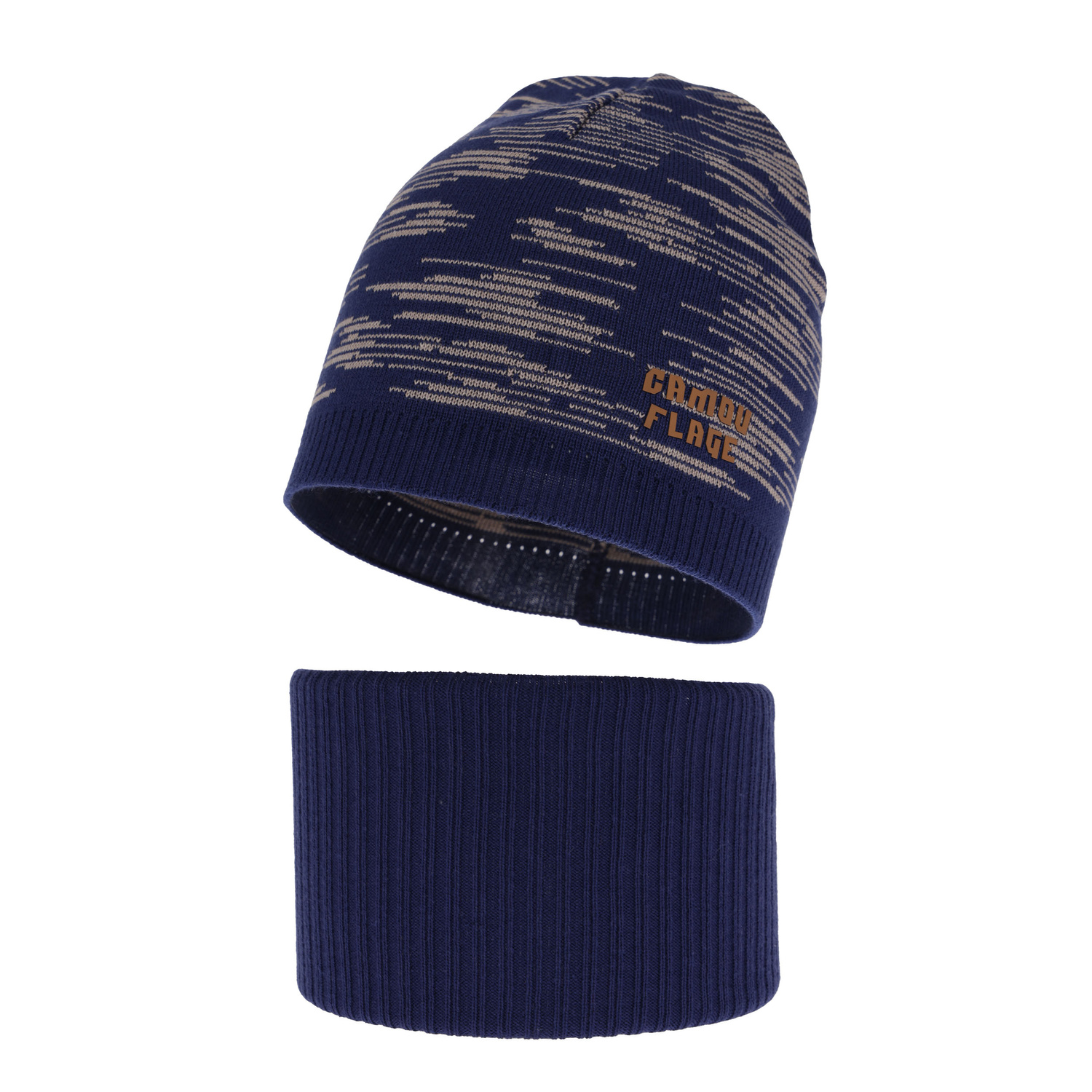 Set autunno/primavera bambino: berretto e scaldacollo, con cotone, blu, Carter