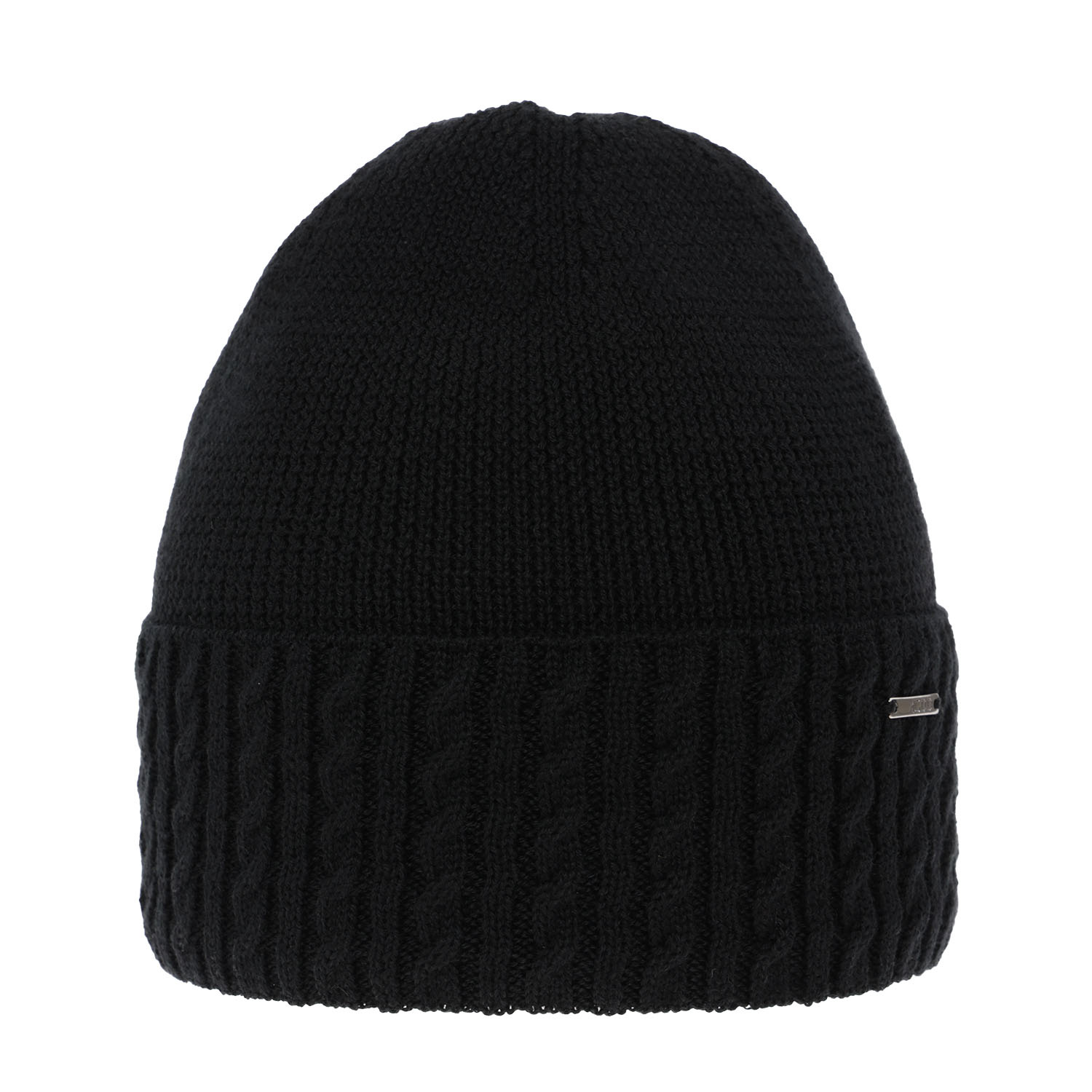 Berretto invernale donna, nero, 100% Lana Merino, Febe