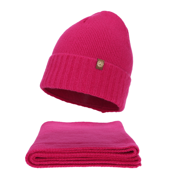 Set invernale donna: berretto e sciarpa, amaranto, Shasta