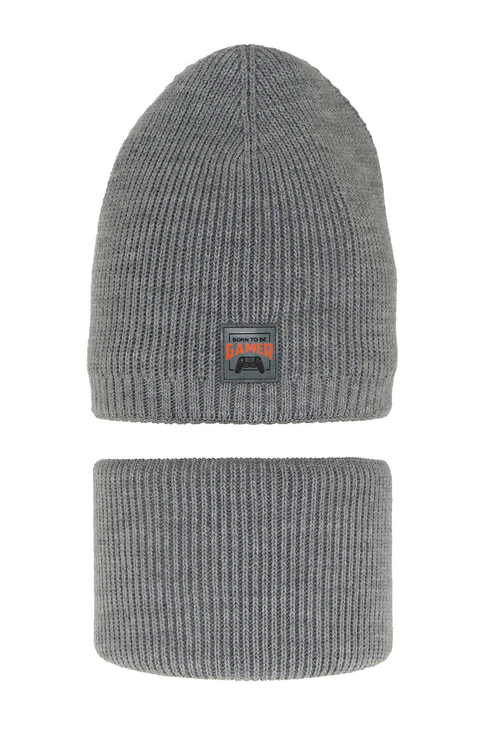 Set invernale bambino: berretto e scaldacollo, grigio, Gami